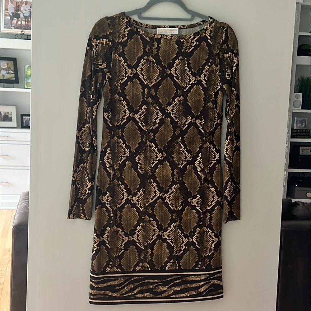 Michael Kors snakeskins print fitted dress, size extra small